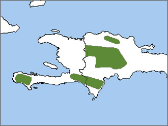 Hispaniolan Trogon map, NatureServe