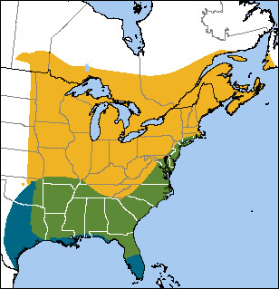 American Woodcock map, NatureServe