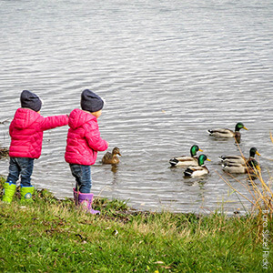 Children with ducks