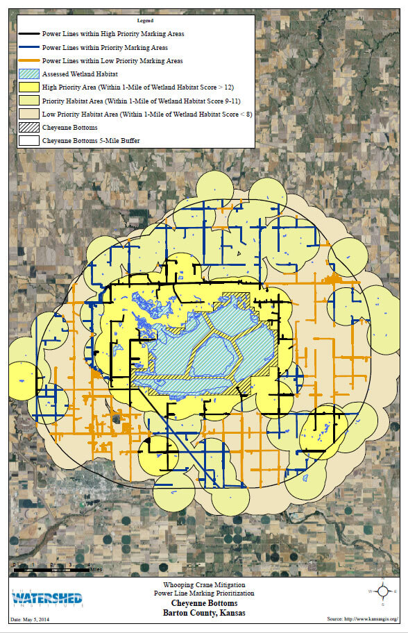 Cheyenne Bottoms Whooping Crane Assessment Map