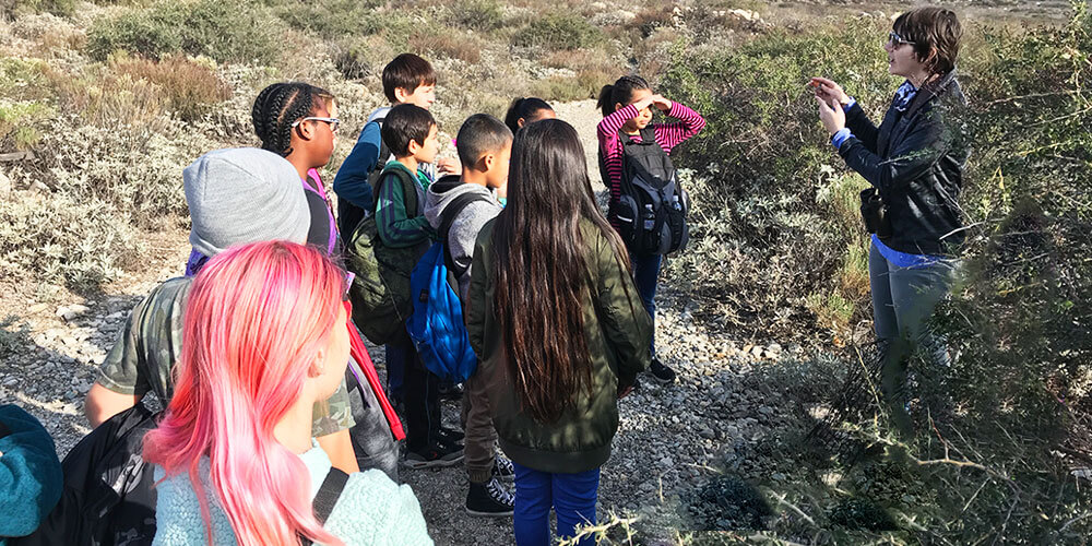 Rachel leads an educational field trip at North Etiwanda Preserve in California. Photo by Brian Robey