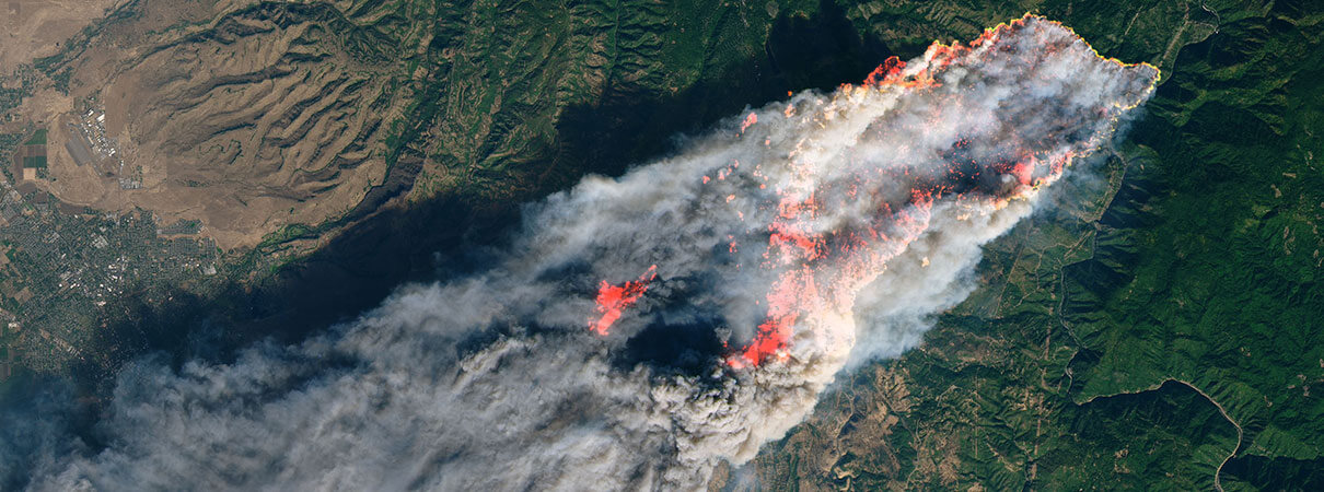 Satellite image of Camp Fire. Photo by NASA.