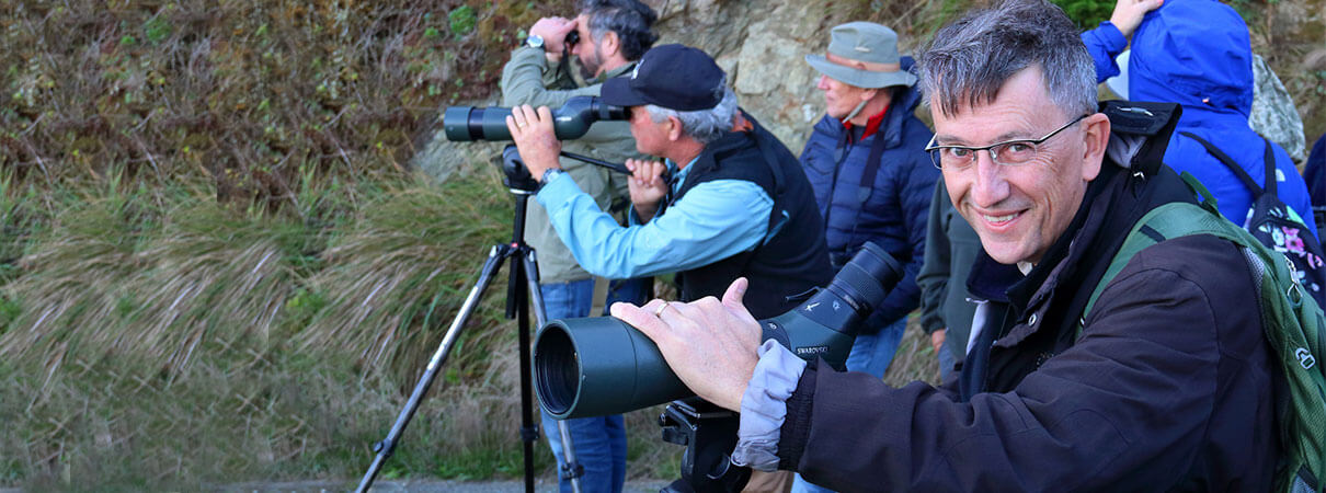 Parr birding in California. Photo by Bruce Beehler.