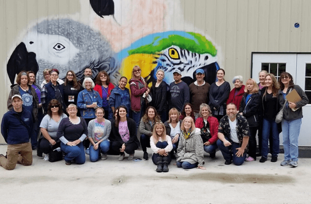 Parrot Conservation Alliance members met in Nashville in 2019, and visited the Exotic Avian Sanctuary of Tennessee, shown here. Photo courtesy of Kathy Floyd
