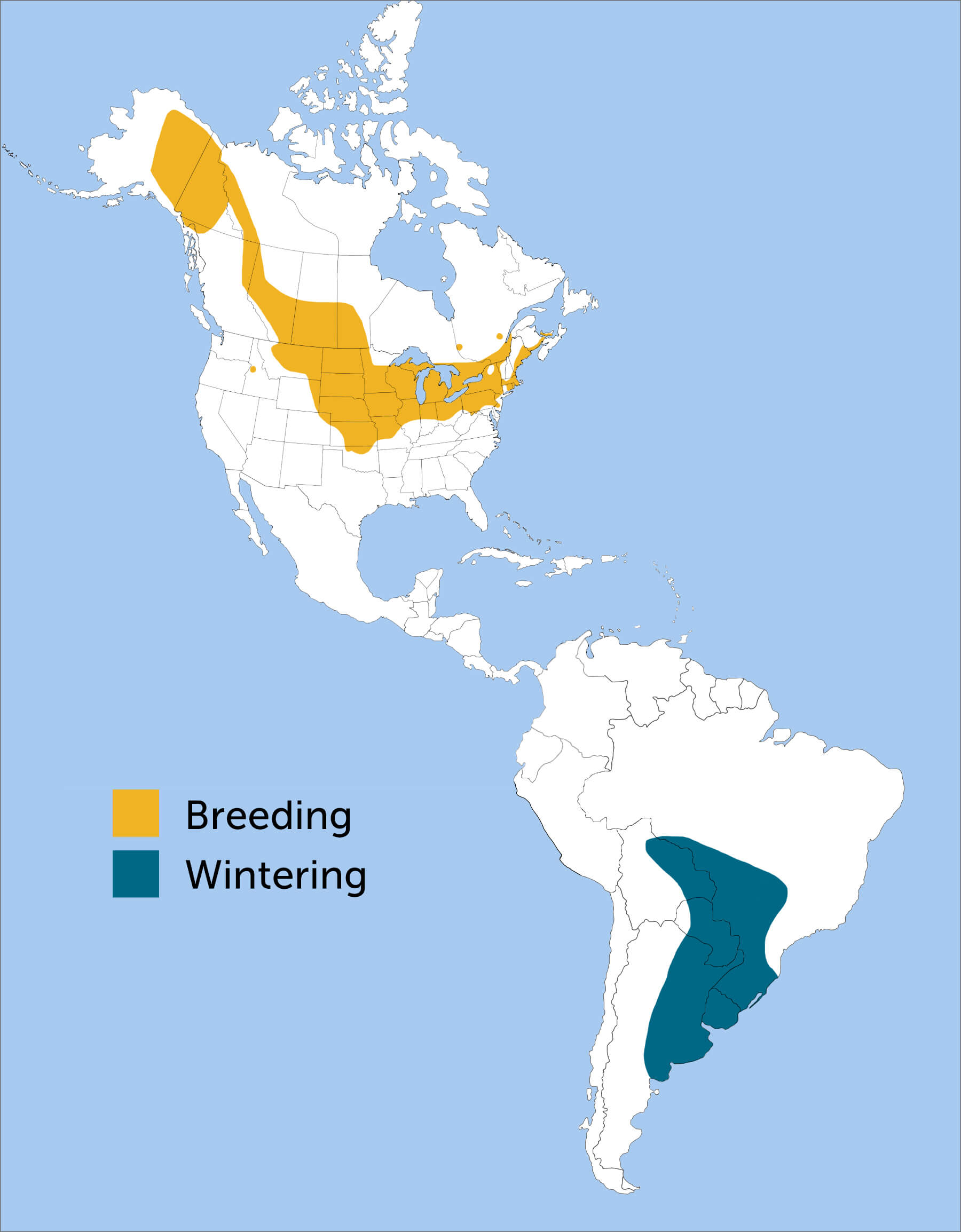 Upland Sandpiper range map by ABC