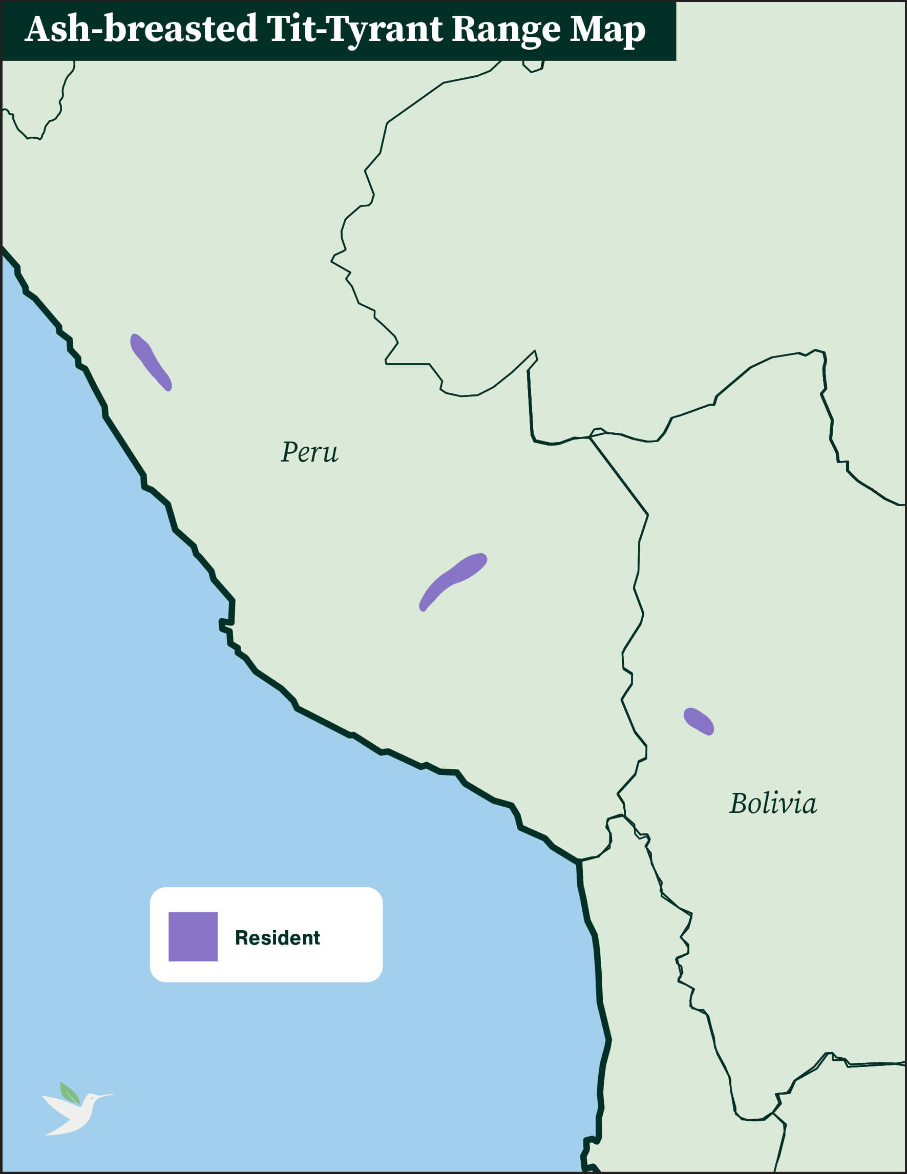 Ash-breasted Tit-tyrant range map by ABC