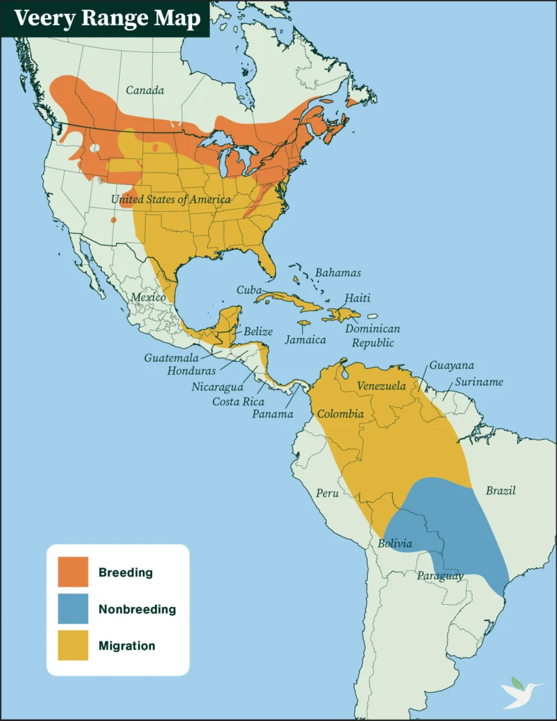 Veery range map by ABC