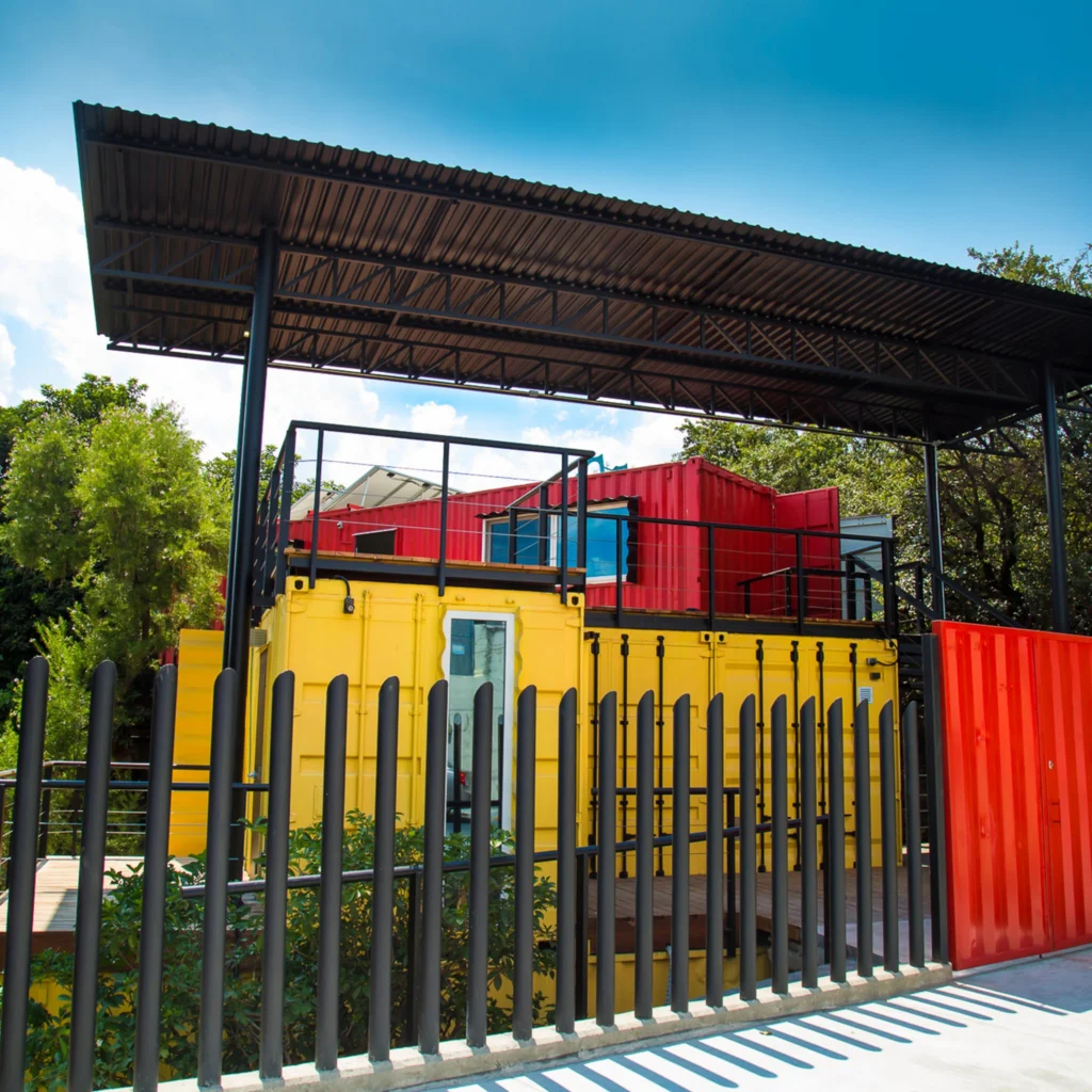 This building, designed by the architecture firm Three, is rated LEED platinum, and achieved the LEED bird-friendly design credit.