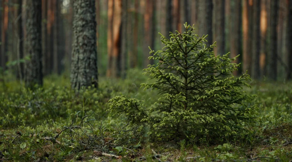 Serene Boreal Forest with Young Spruce Tree by Lauri Poldre, Pexels