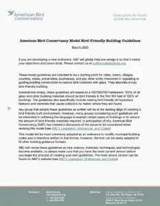 ABC Model Bird-Friendly Building Ordinance (March 2025)