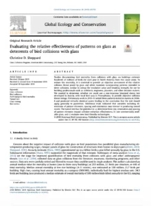 Sheppard 2019 - Evaluating the Relative Effectiveness of Patterns on Glass as Deterrents of Bird Collisions with Glass