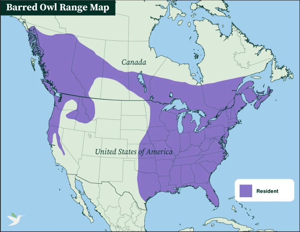 Barred Owl range map.