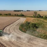 A farmer harvests a soybean field grown using neonicotinoid-coating-free seeds as part of American Bird Conservancy’s Untreated Seed Pilot Program.