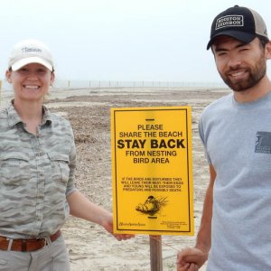 Kristen Vale and Robert Finer, Bolivar Flats, TX. Help Coastal Birds